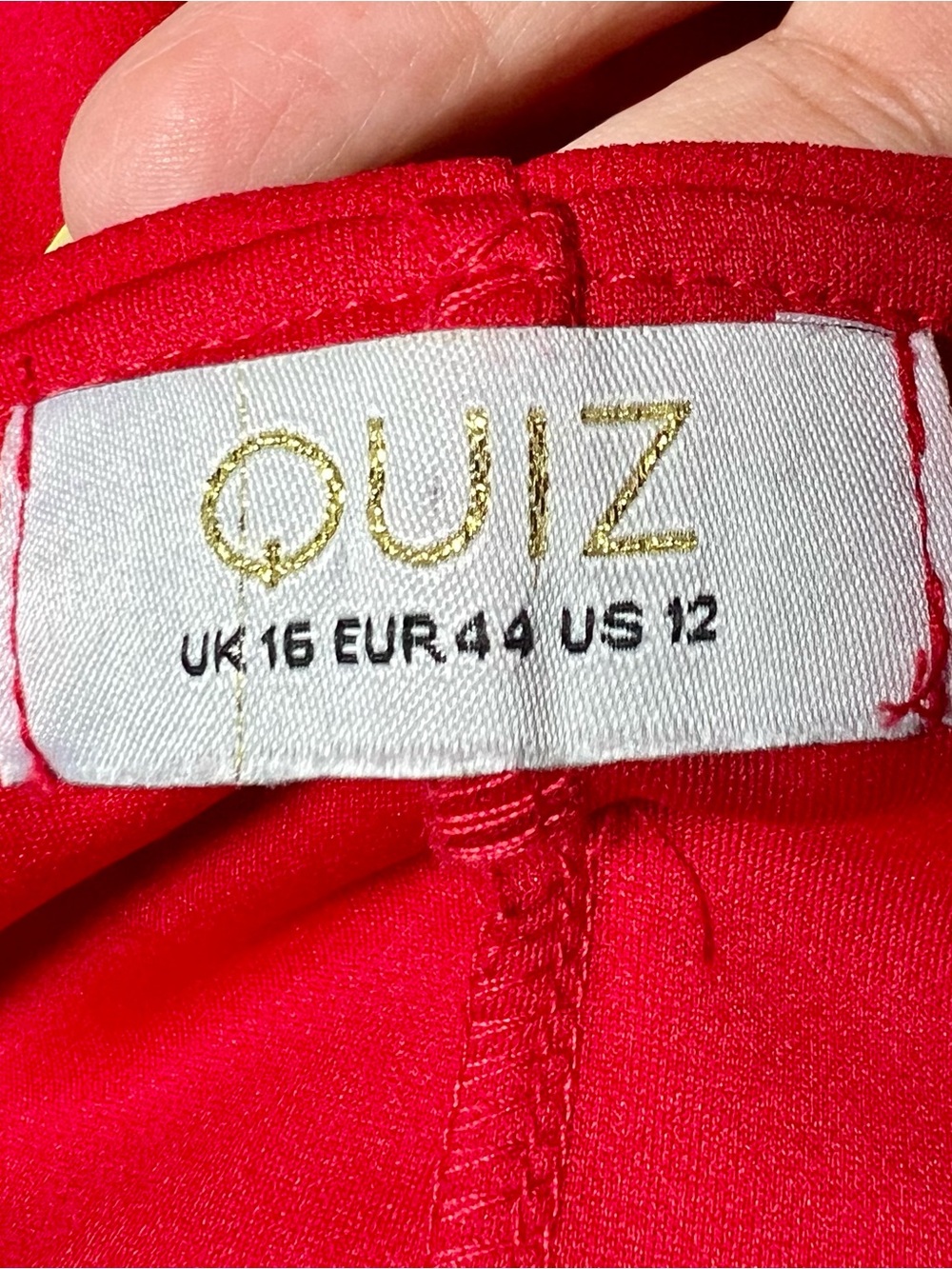 Quiz Off-Shoulder Red Midi Flare Dress size 12 EUC - Picture 6 of 7